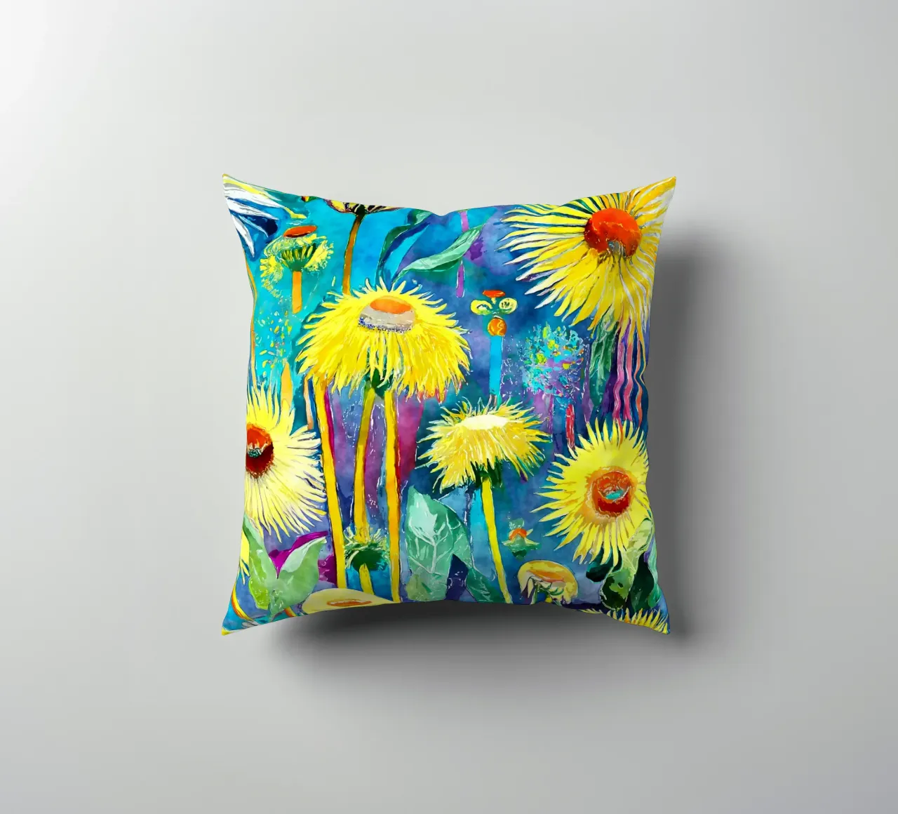Denti di leone divertenti cuscino da Botanical Pattern House