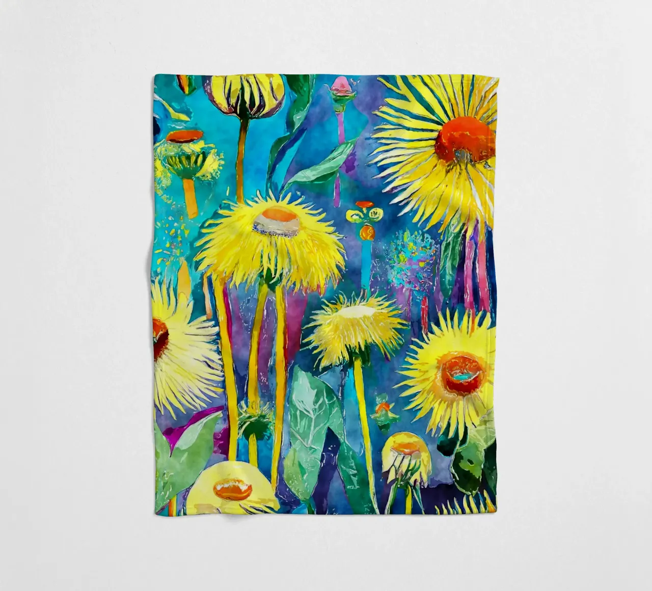Denti di leone divertenti coperta in pile da Botanical Pattern House