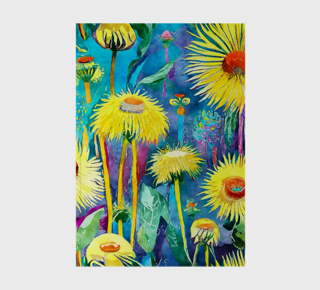 Funky Dandelions notebook by Botanical Pattern House