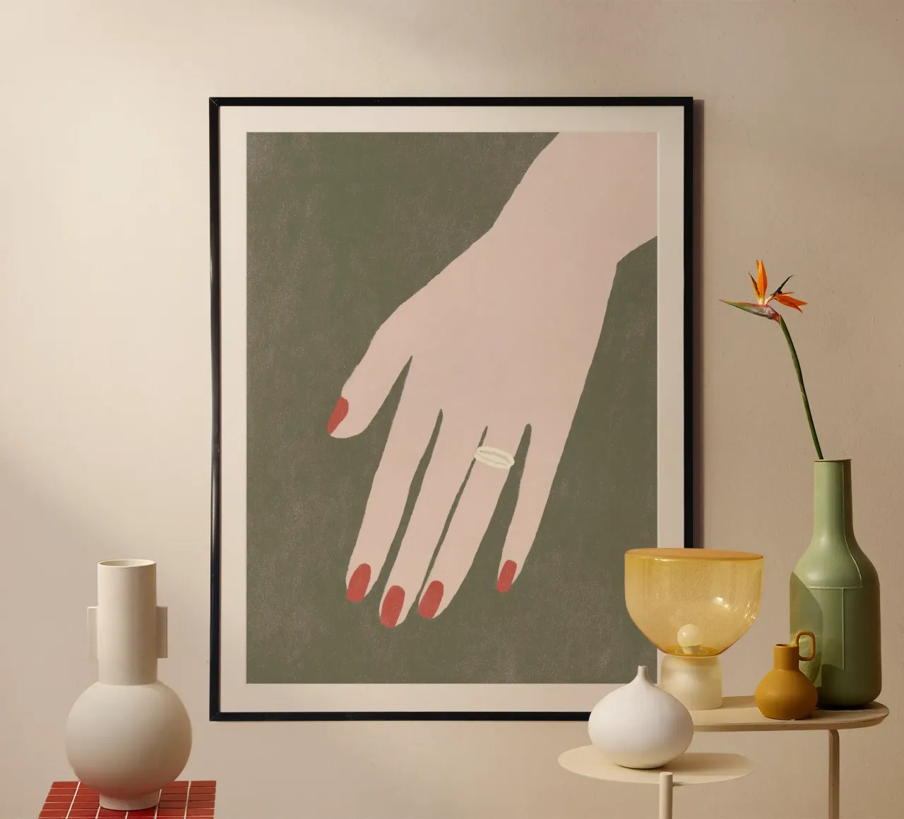 Gioco di dita dell'eleganza poster con telaio in plastica da Carinaprint