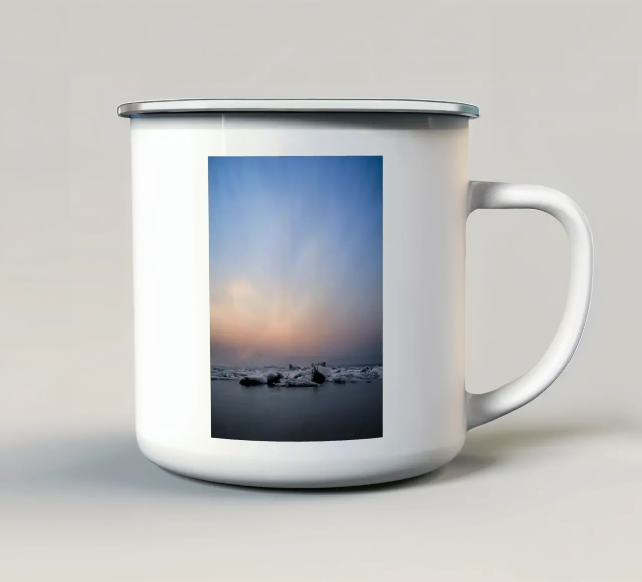 Iceland #05: Jökulsárlón Glacier Lagoon: Icelandic Dawn tazza in smalto da zenitt