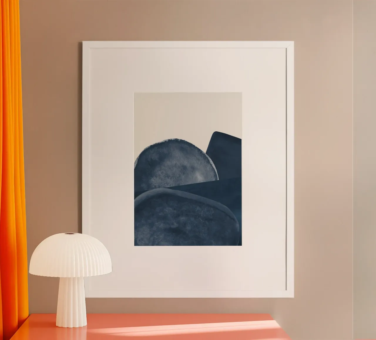 Paesaggio blu poster con telaio in plastica da Rose Beck Art