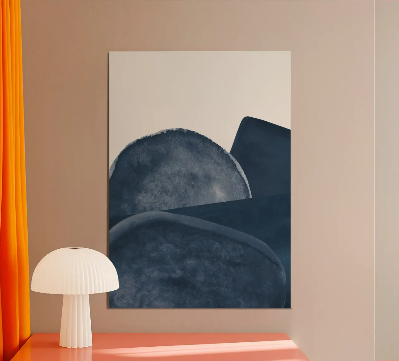 Paesaggio blu poster con telaio in plastica da Rose Beck Art
