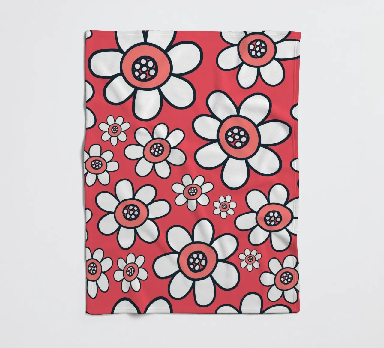 Happy Bloom Doodles fleece blanket by Happy Littles