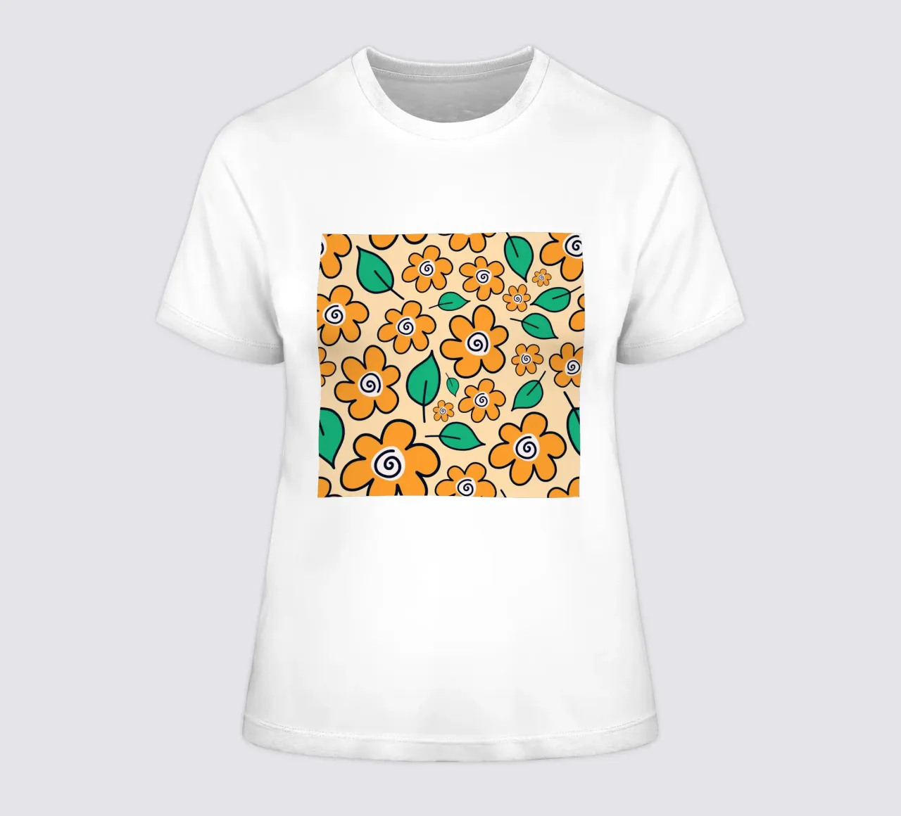 Happy Bloom Doodles women's fitted t-shirt by Happy Littles