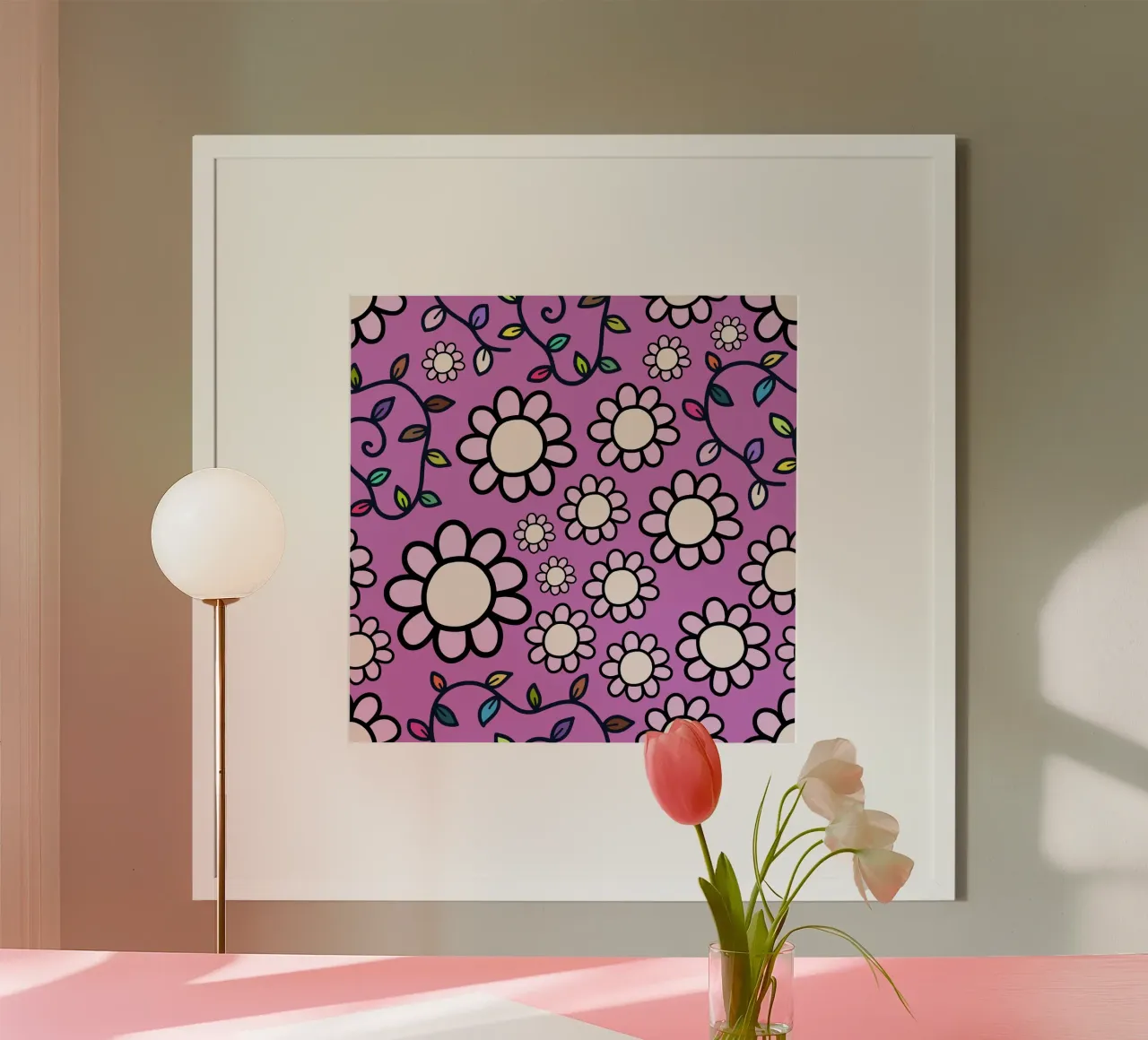 Scarabocchi Happy Bloom poster con telaio in alluminio da Happy Littles