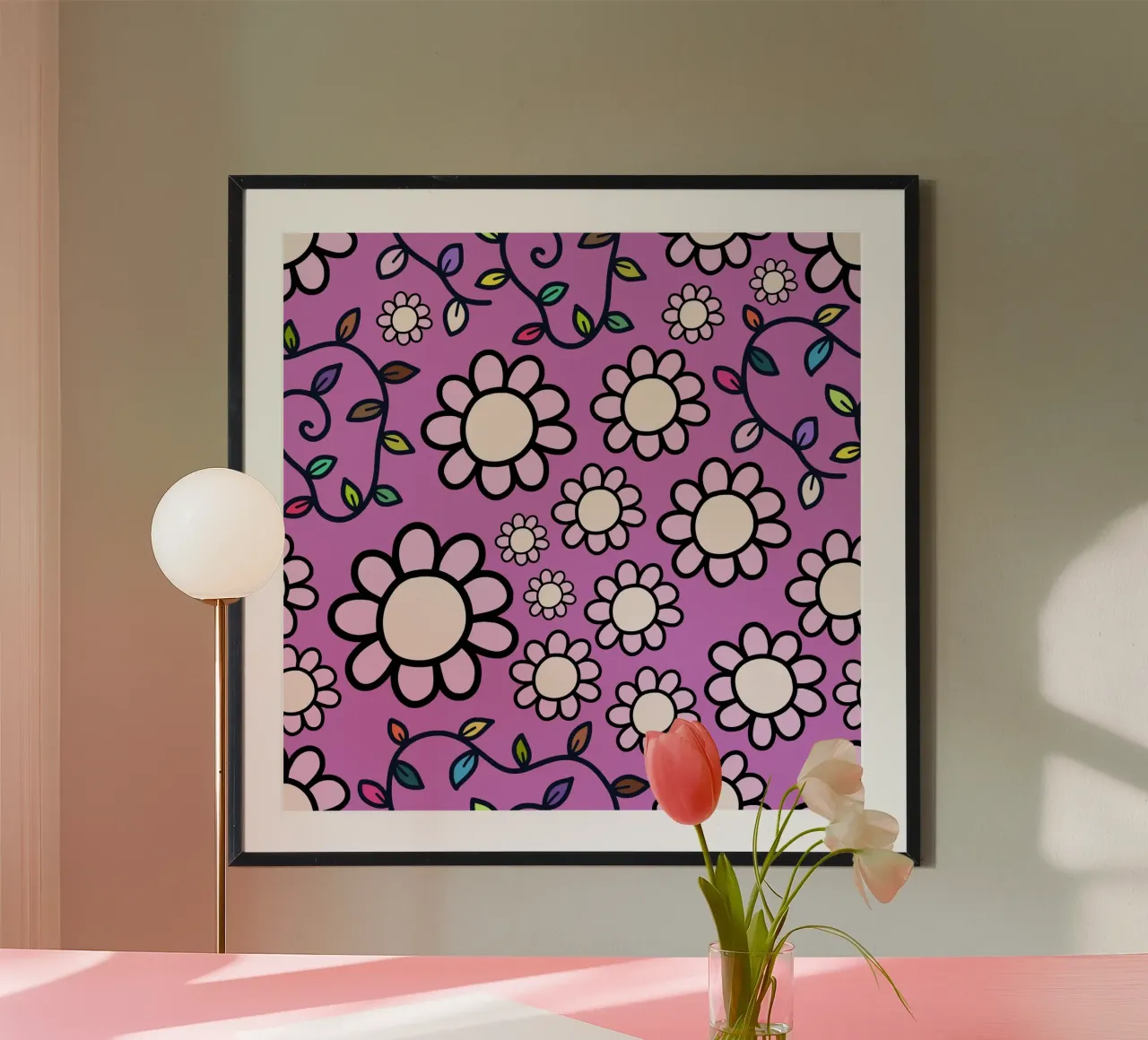 Scarabocchi Happy Bloom poster con telaio in alluminio da Happy Littles