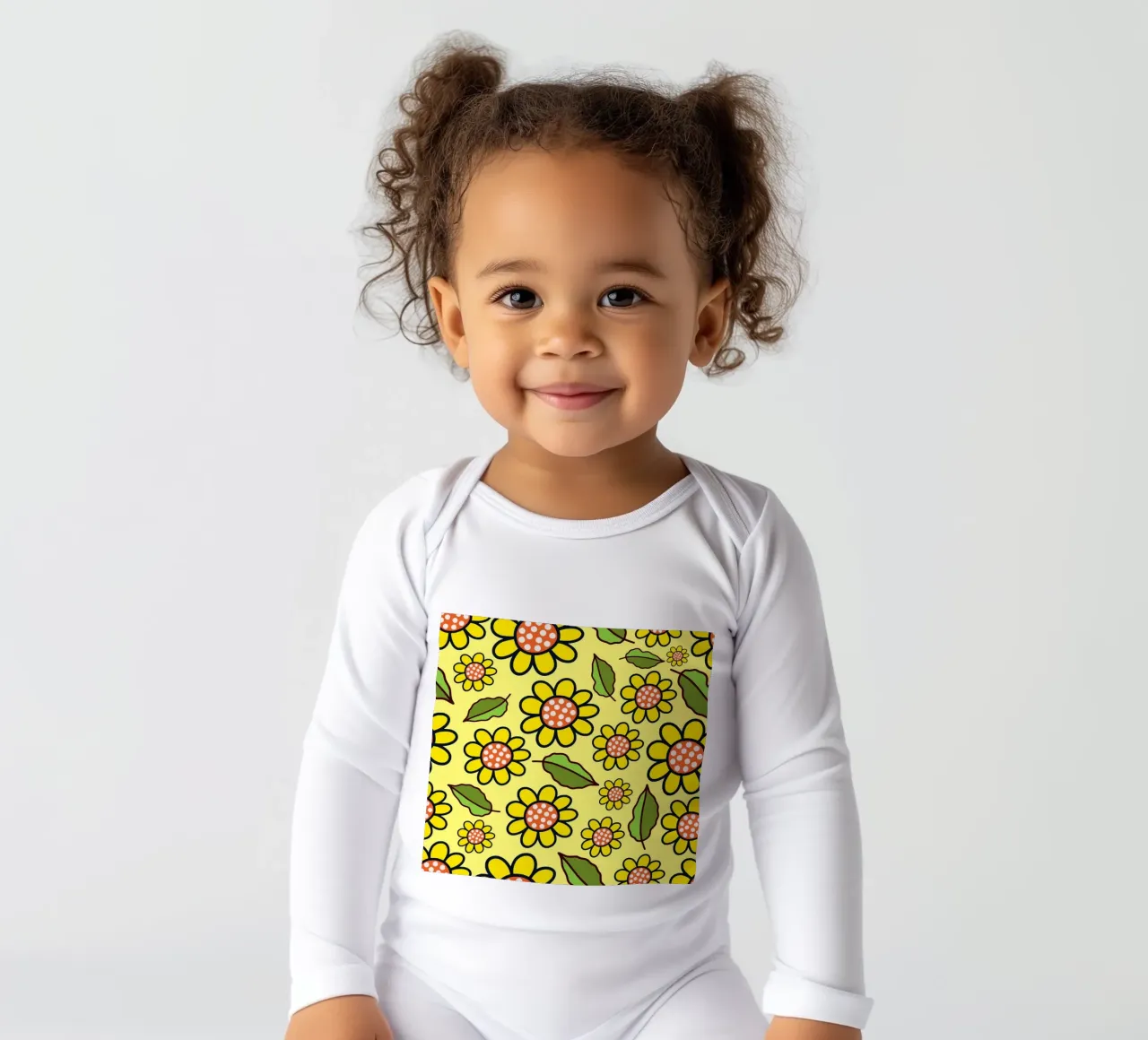 Happy Bloom Doodles long-sleeve baby romper by Happy Littles