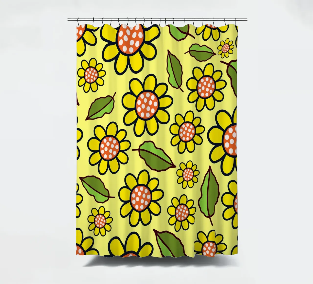 Happy Bloom Doodles shower curtain by Happy Littles