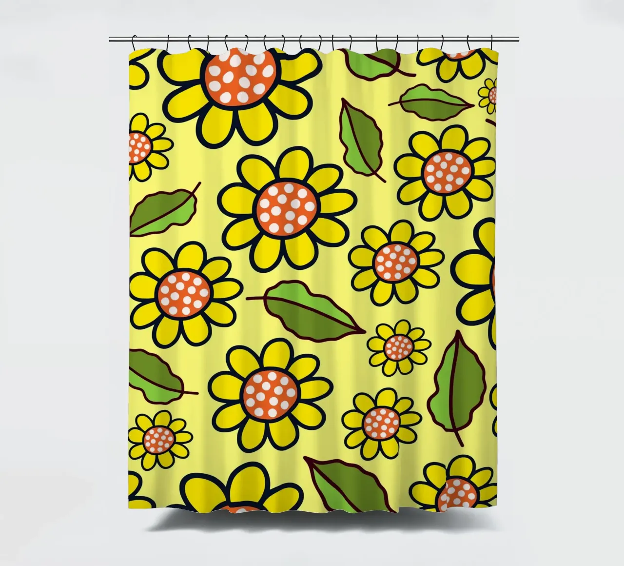 Happy Bloom Doodles shower curtain by Happy Littles