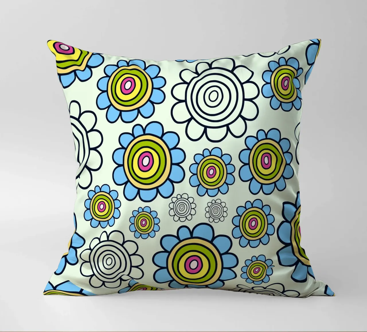 Happy Bloom Doodles decorative cushion by Happy Littles