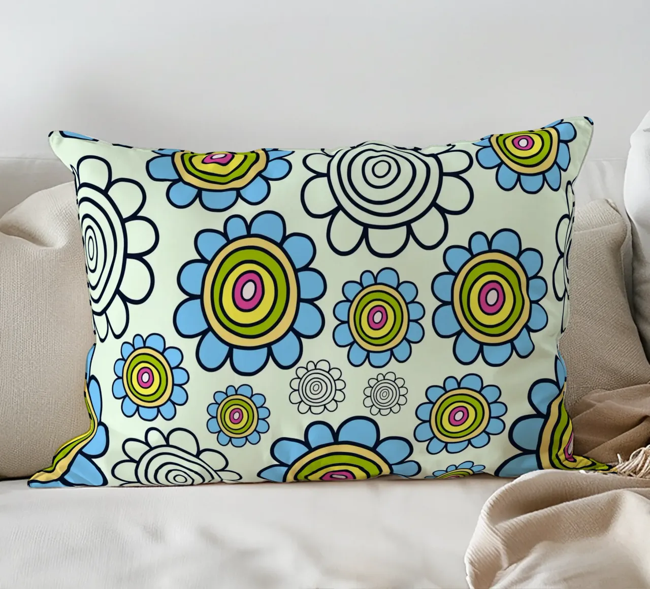 Happy Bloom Doodles decorative cushion by Happy Littles