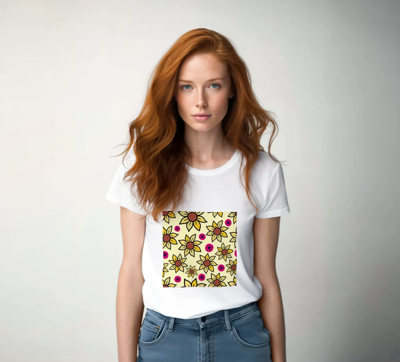 Happy Bloom Doodles women's fitted t-shirt by Happy Littles