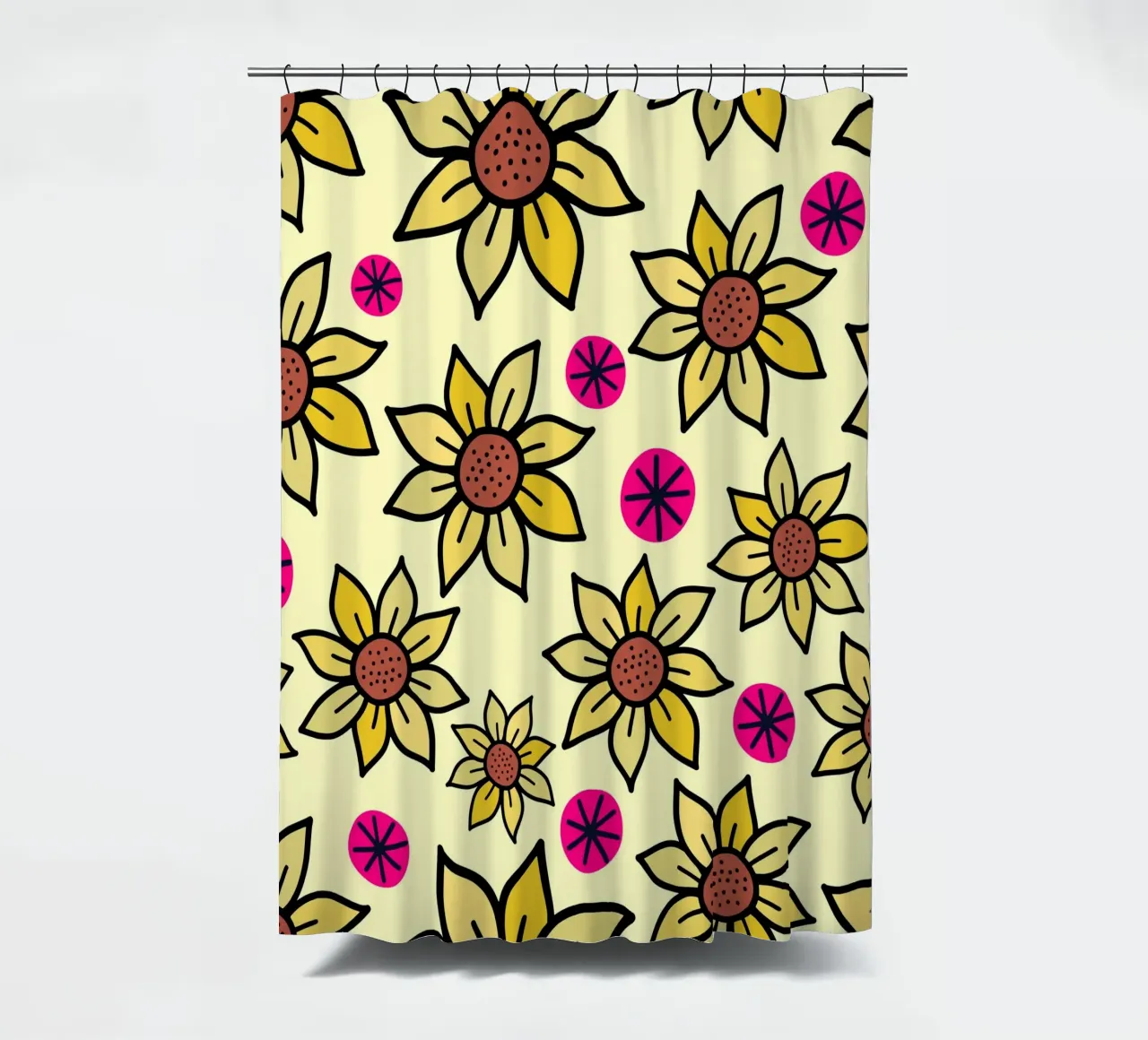 Happy Bloom Doodles shower curtain by Happy Littles
