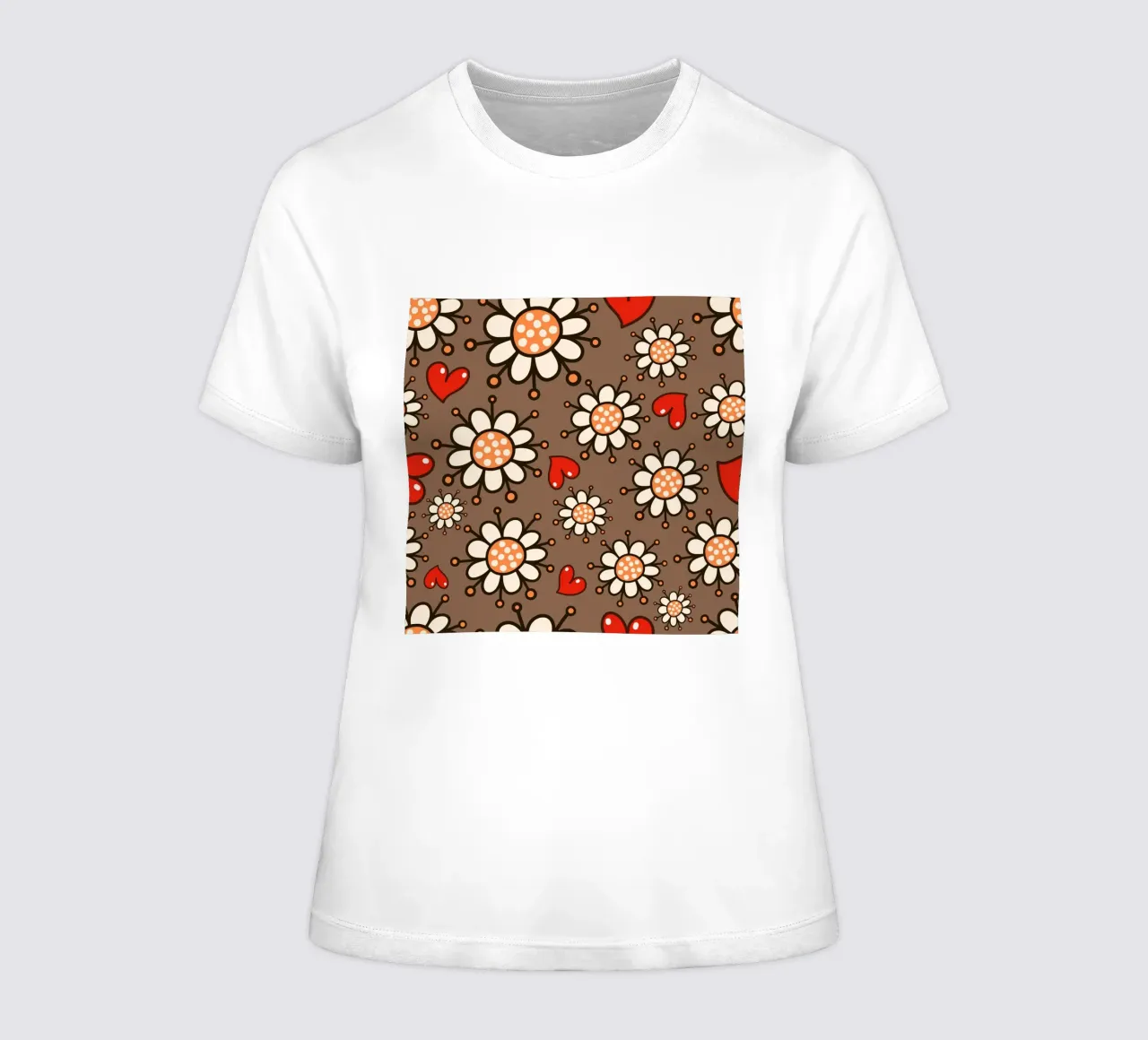 Vrolijke bloemenkrabbels dames t-shirt getailleerd van Happy Littles