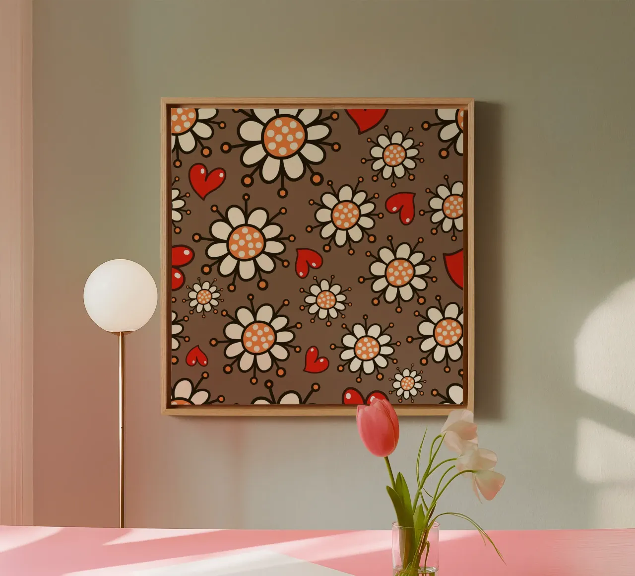 Happy Bloom Doodles canvas with Floater frame by Happy Littles