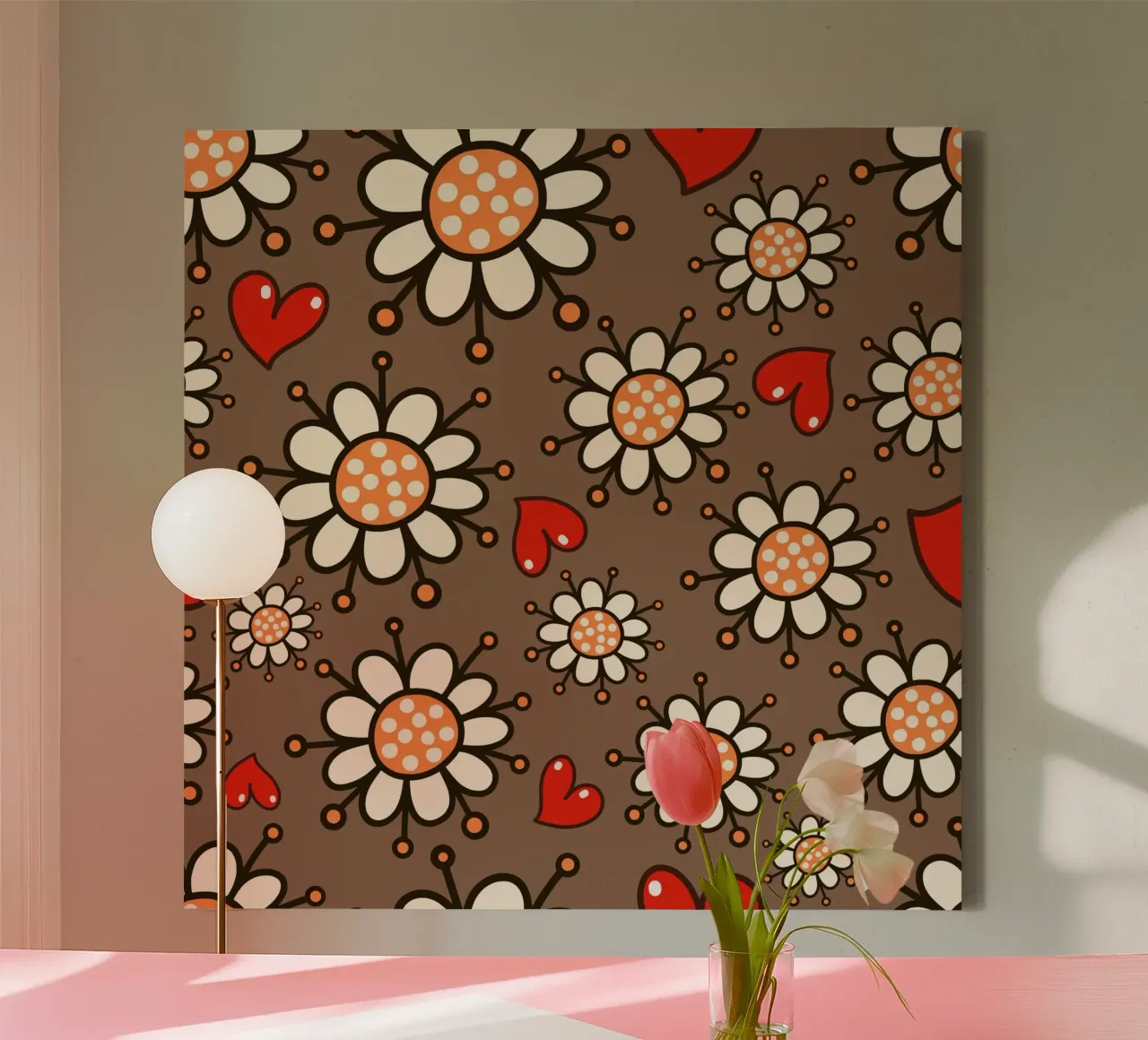 Happy Bloom Doodles canvas with Floater frame by Happy Littles