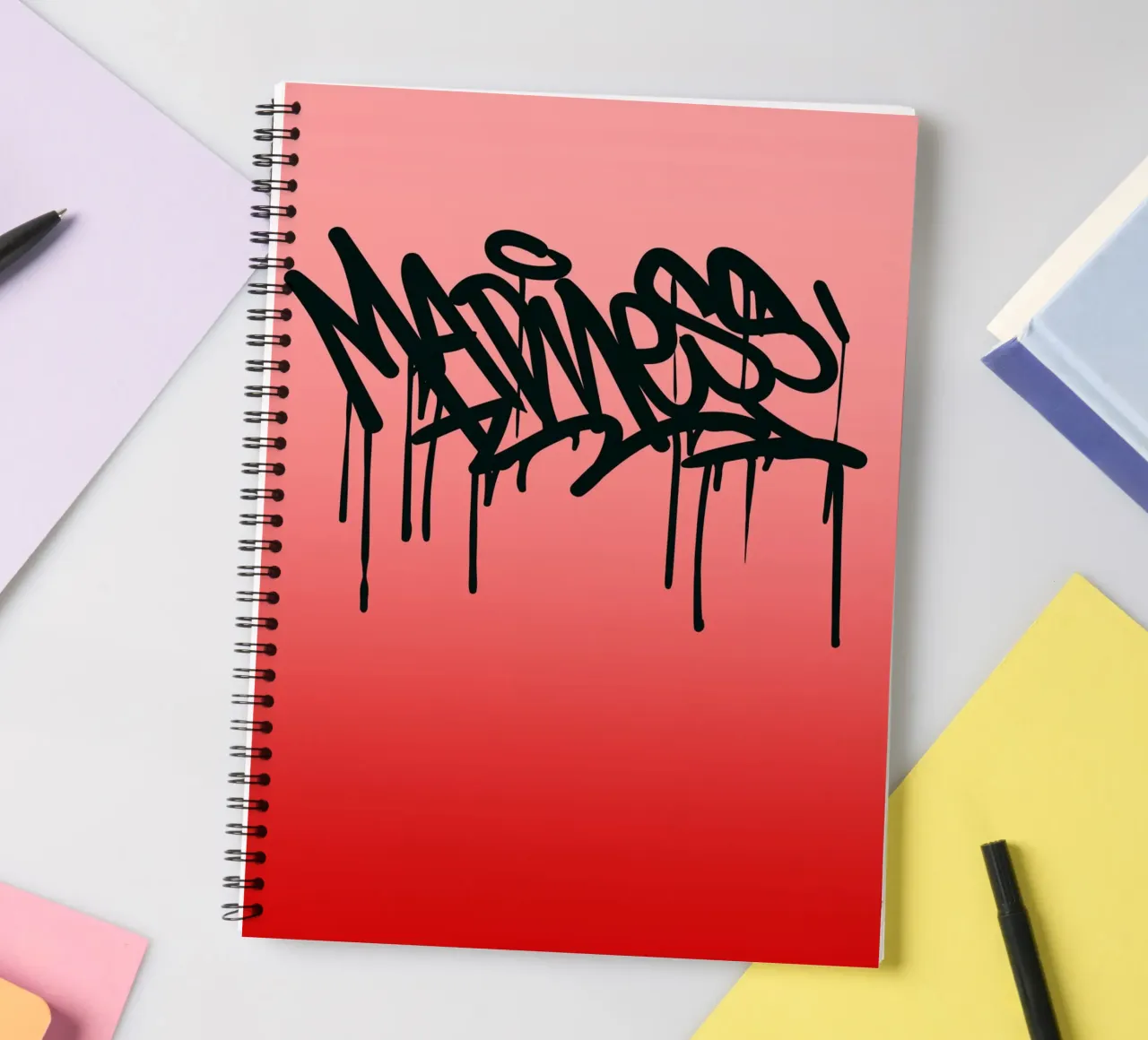 Madness spiral notebook by Flo Klein