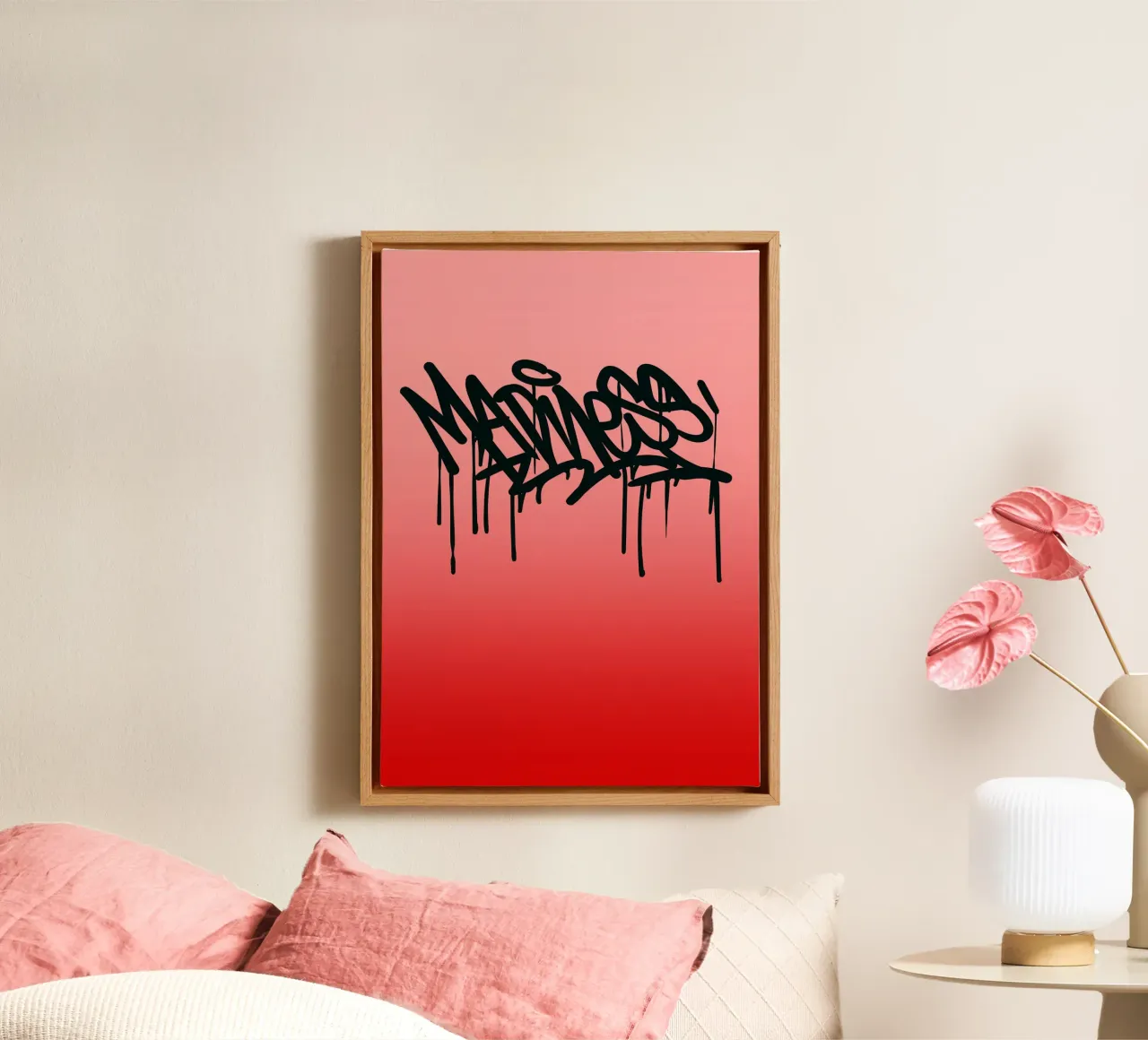 Madness canvas met Baklijst van Flo Klein