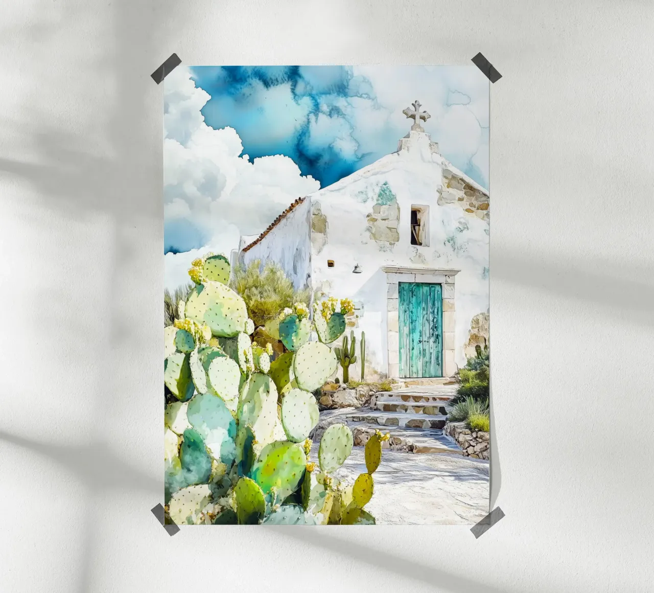 Chiesa del villaggio messicano poster da Justyna Jaszke JBJart