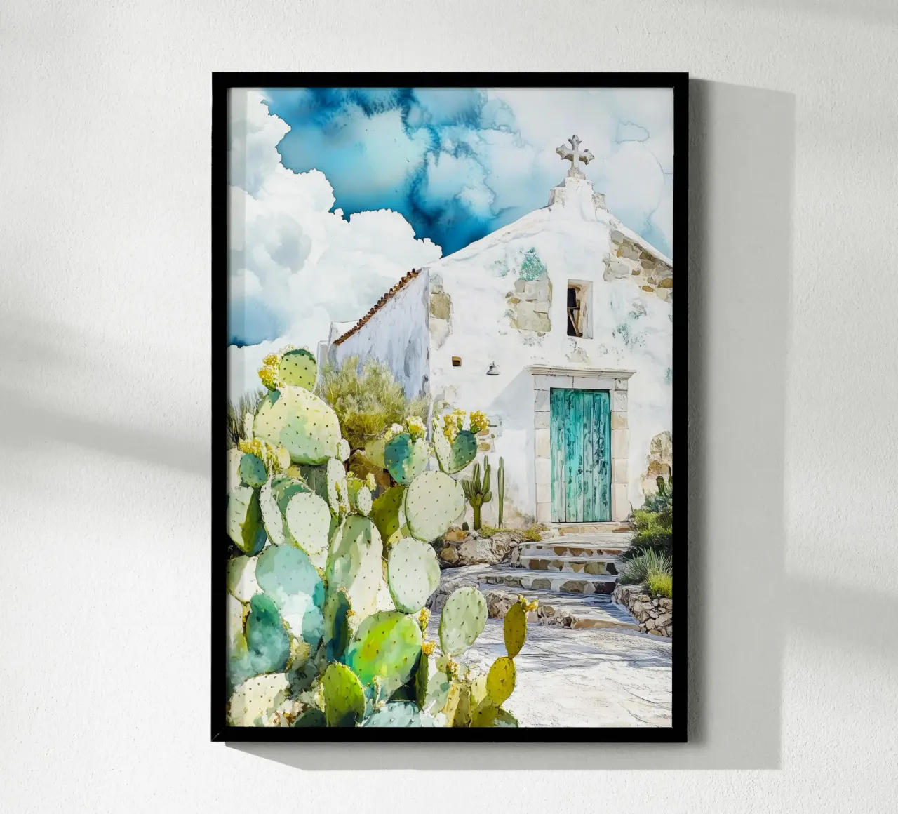 Chiesa del villaggio messicano poster da Justyna Jaszke JBJart