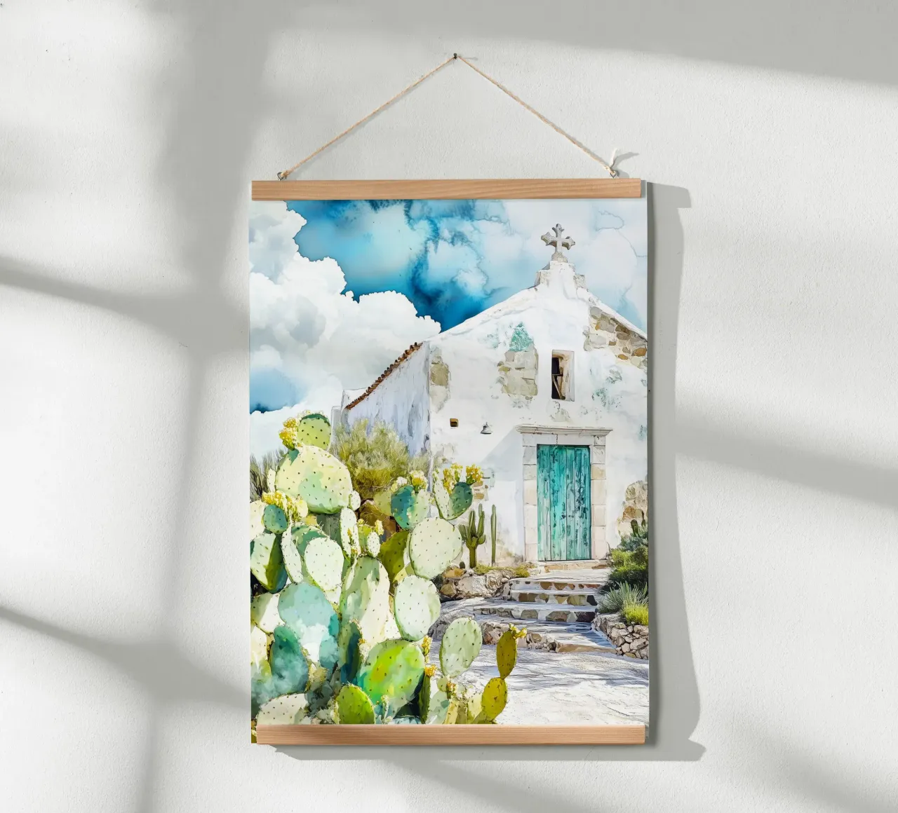 Chiesa del villaggio messicano poster da Justyna Jaszke JBJart