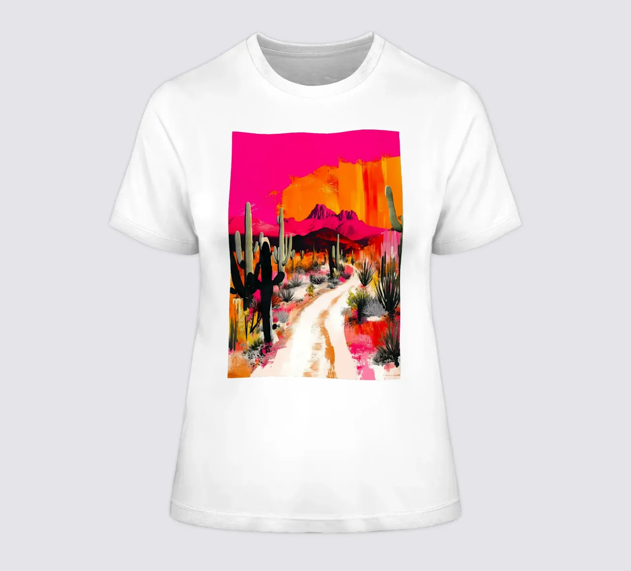 Mexican desert women's fitted t-shirt by Justyna Jaszke JBJart