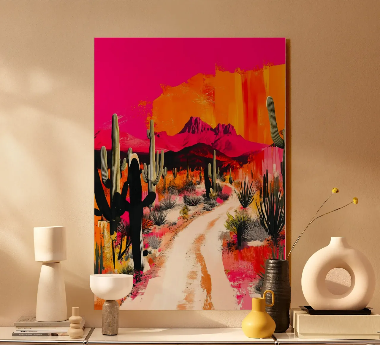 Mexican desert acrylic glass by Justyna Jaszke JBJart