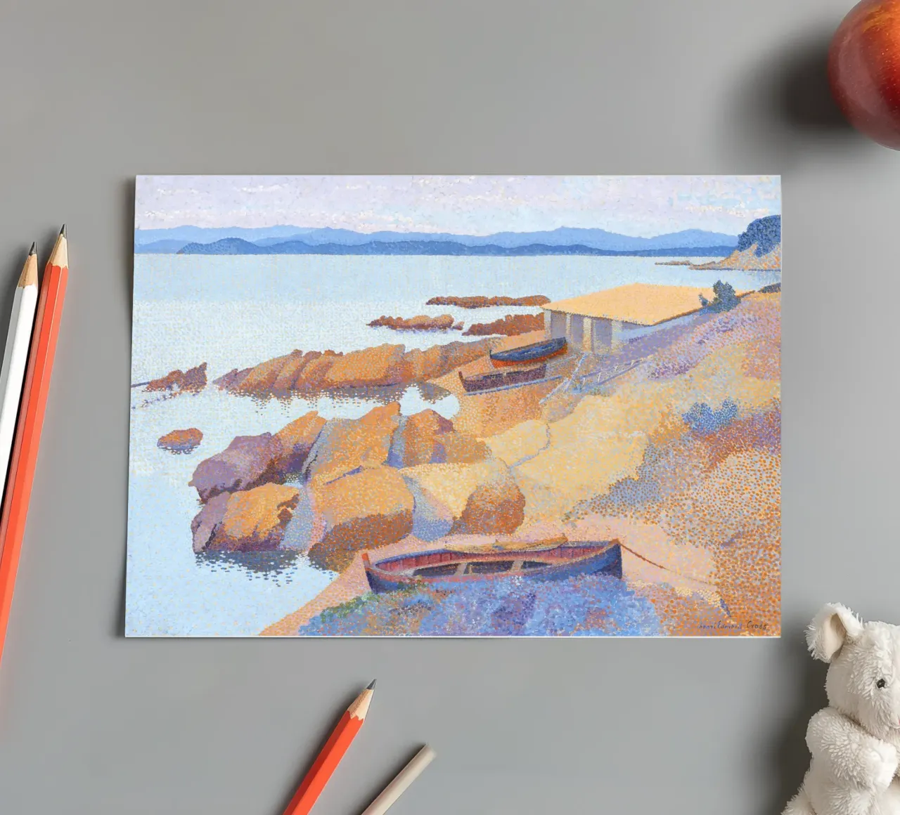 Calanque des Antibois (1891–1892) by Henri-Edmond Cross sticker sheet by Venus Art
