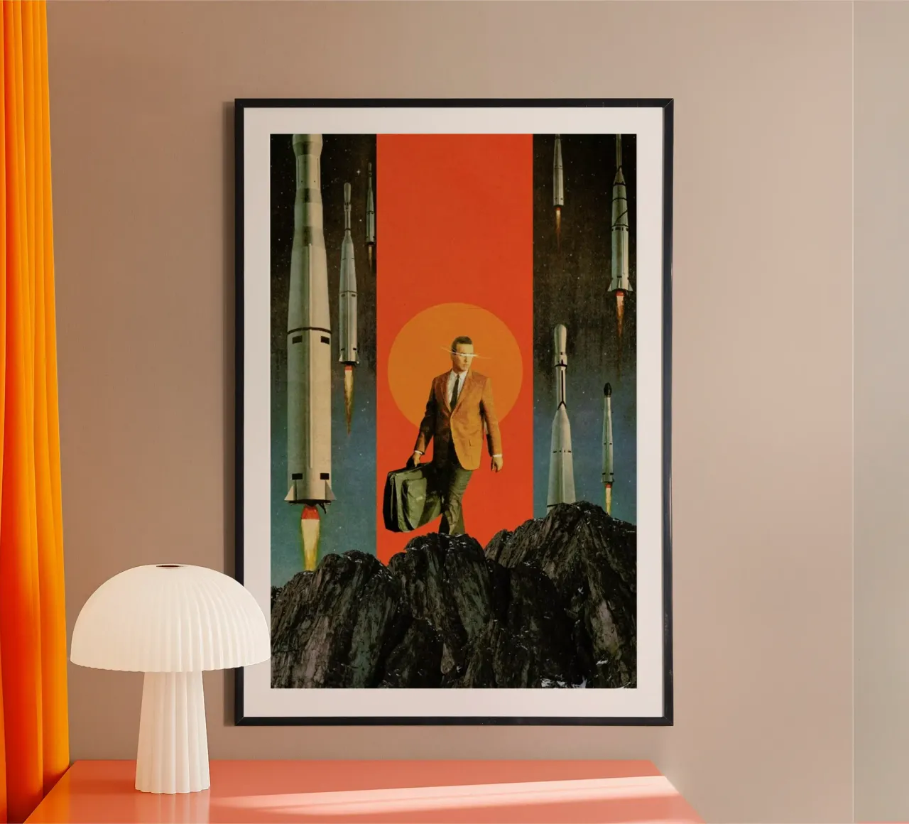 The Departure poster con telaio in alluminio da Frank Moth