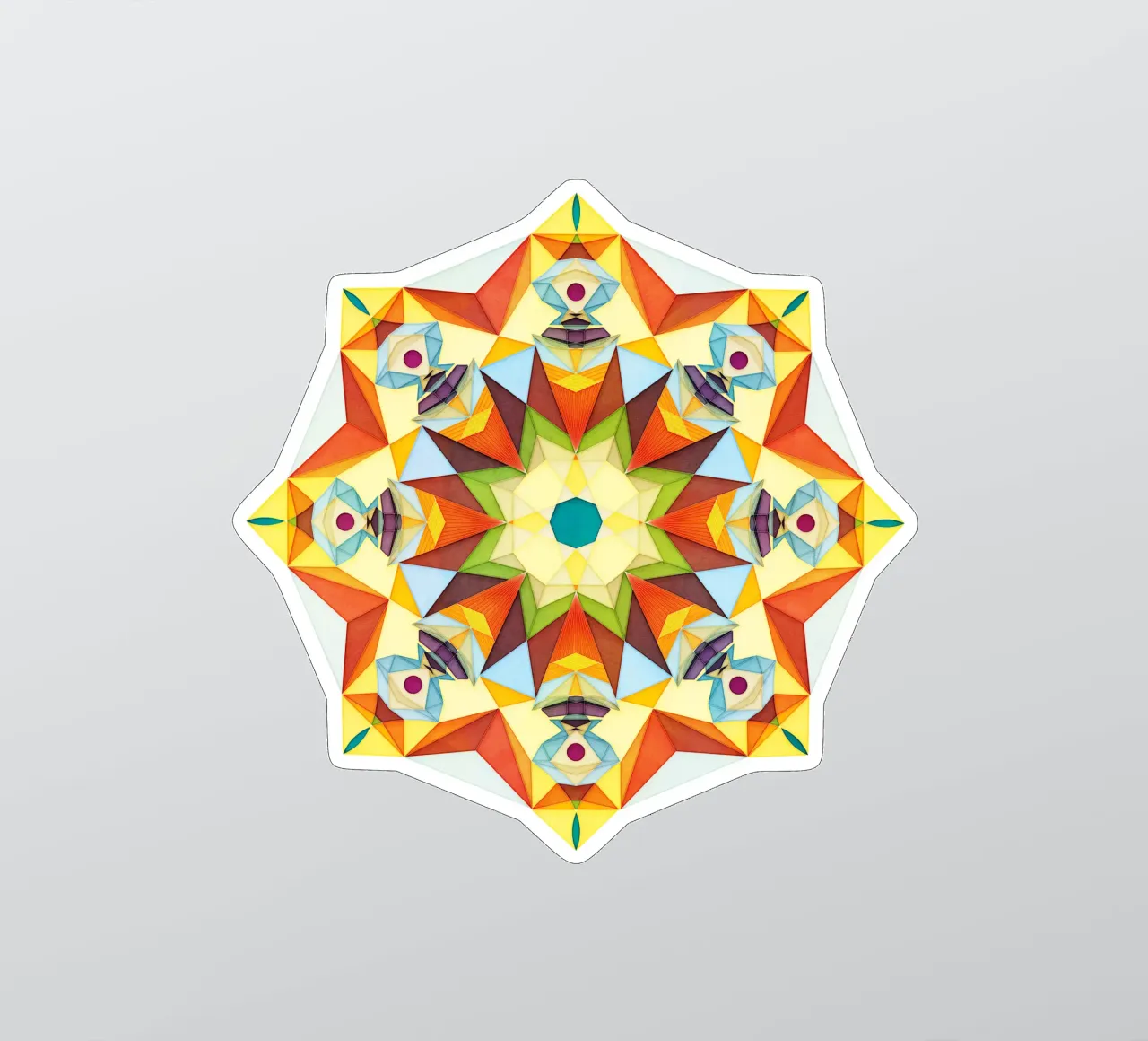 Derviscio - Stampa mandala astratta colorata adesivo da Circle Love