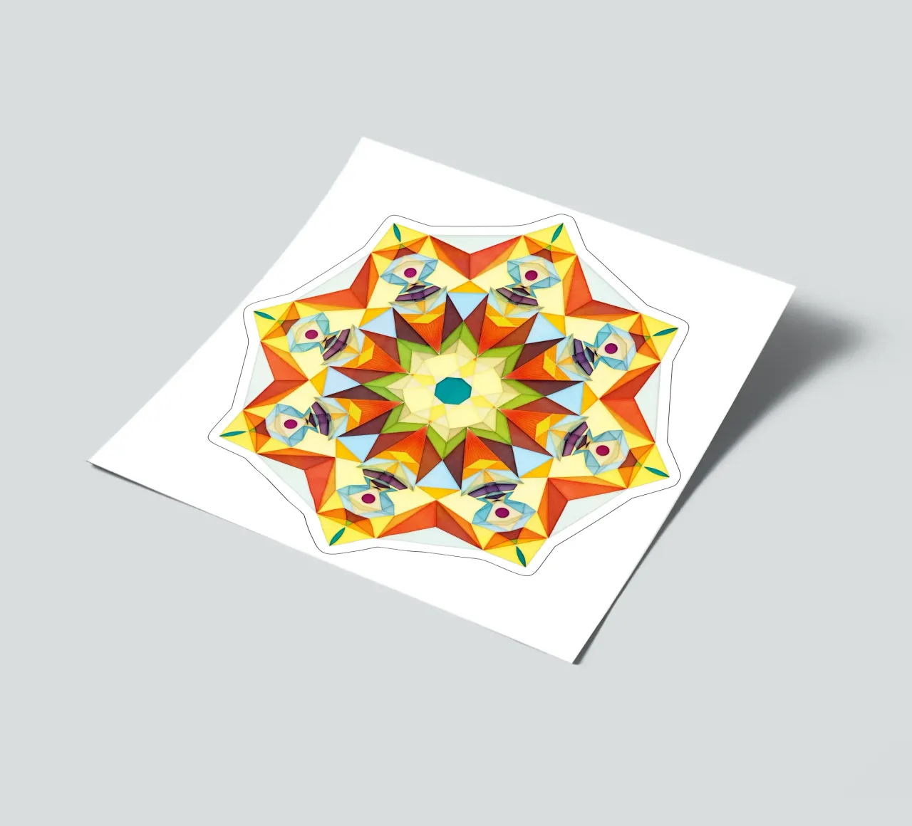 Derwisch- Buntes abstraktes Mandala Druck Stickerbogen von Circle Love