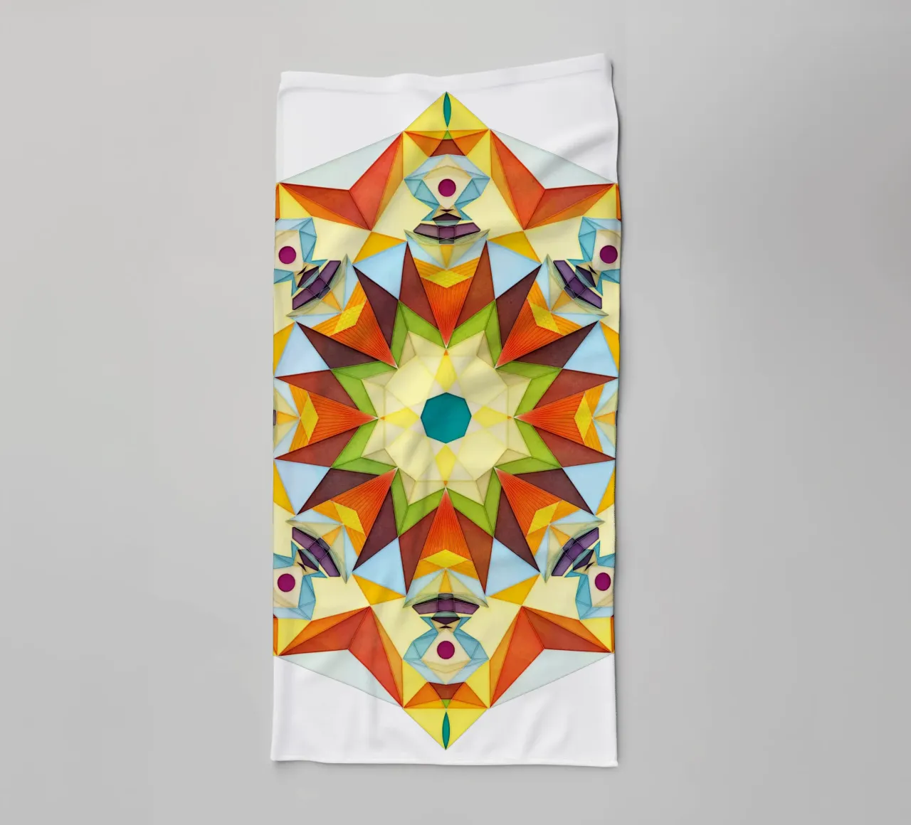 Dervish- Colorful Abstract Mandala Print towel by Circle Love