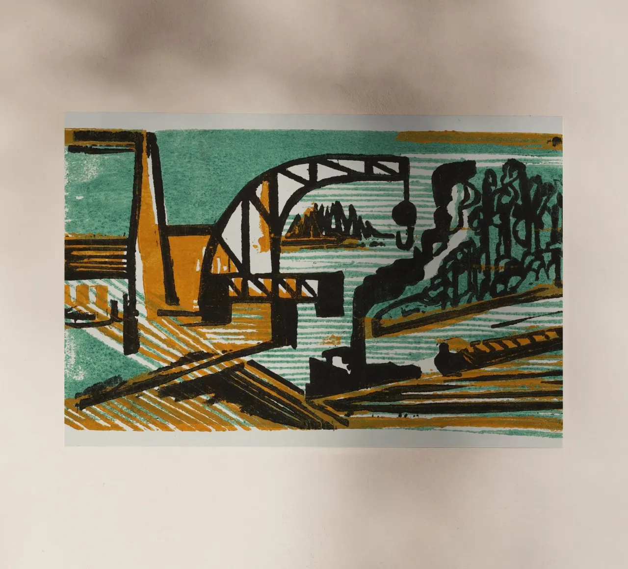 Ernst Ludwig Kirchner: fiume industriale, grassetto tedesco espresso pellicola backlit da NorwesClub