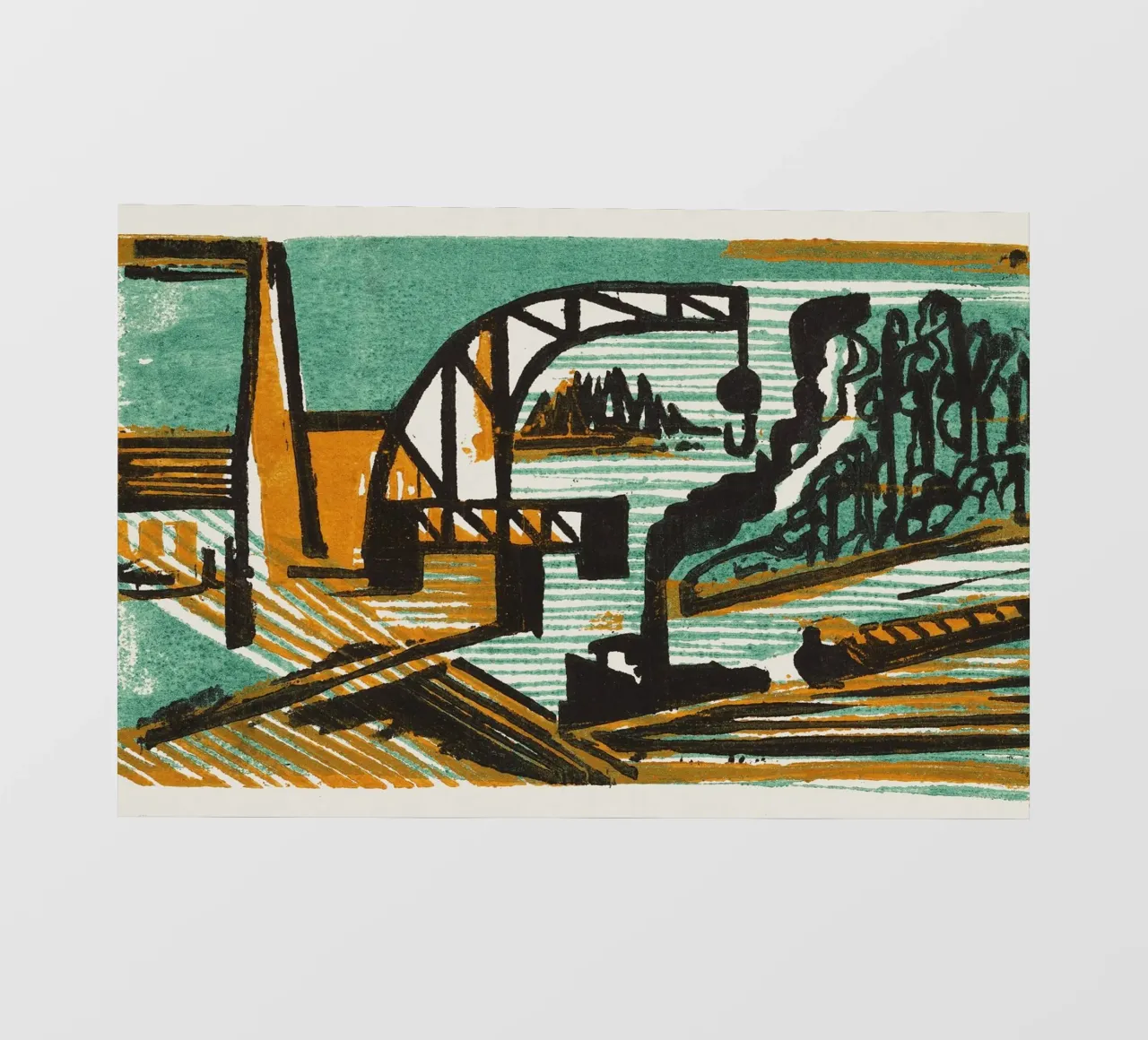 Ernst Ludwig Kirchner: fiume industriale, grassetto tedesco espresso pellicola backlit da NorwesClub