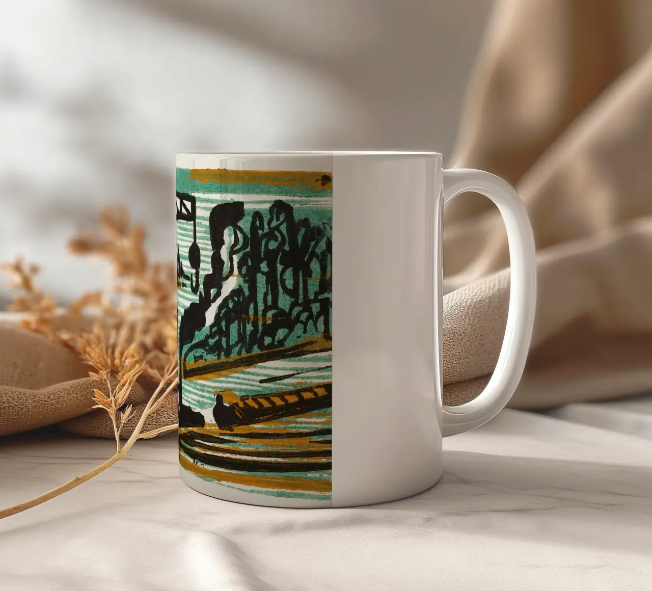 Ernst Ludwig Kirchner: fiume industriale, grassetto tedesco espresso tazza in ceramica da NorwesClub