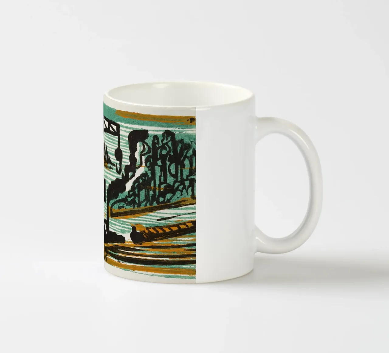 Ernst Ludwig Kirchner: fiume industriale, grassetto tedesco espresso tazza in ceramica da NorwesClub