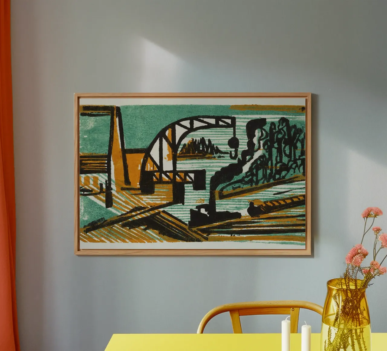 Ernst Ludwig Kirchner: fiume industriale, grassetto tedesco espresso alluminio dibond da NorwesClub