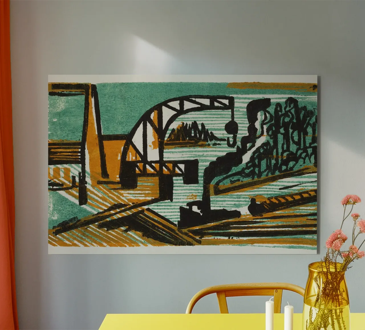 Ernst Ludwig Kirchner: fiume industriale, grassetto tedesco espresso alluminio dibond da NorwesClub