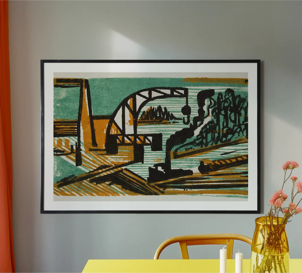 Ernst Ludwig Kirchner: fiume industriale, grassetto tedesco espresso poster da NorwesClub