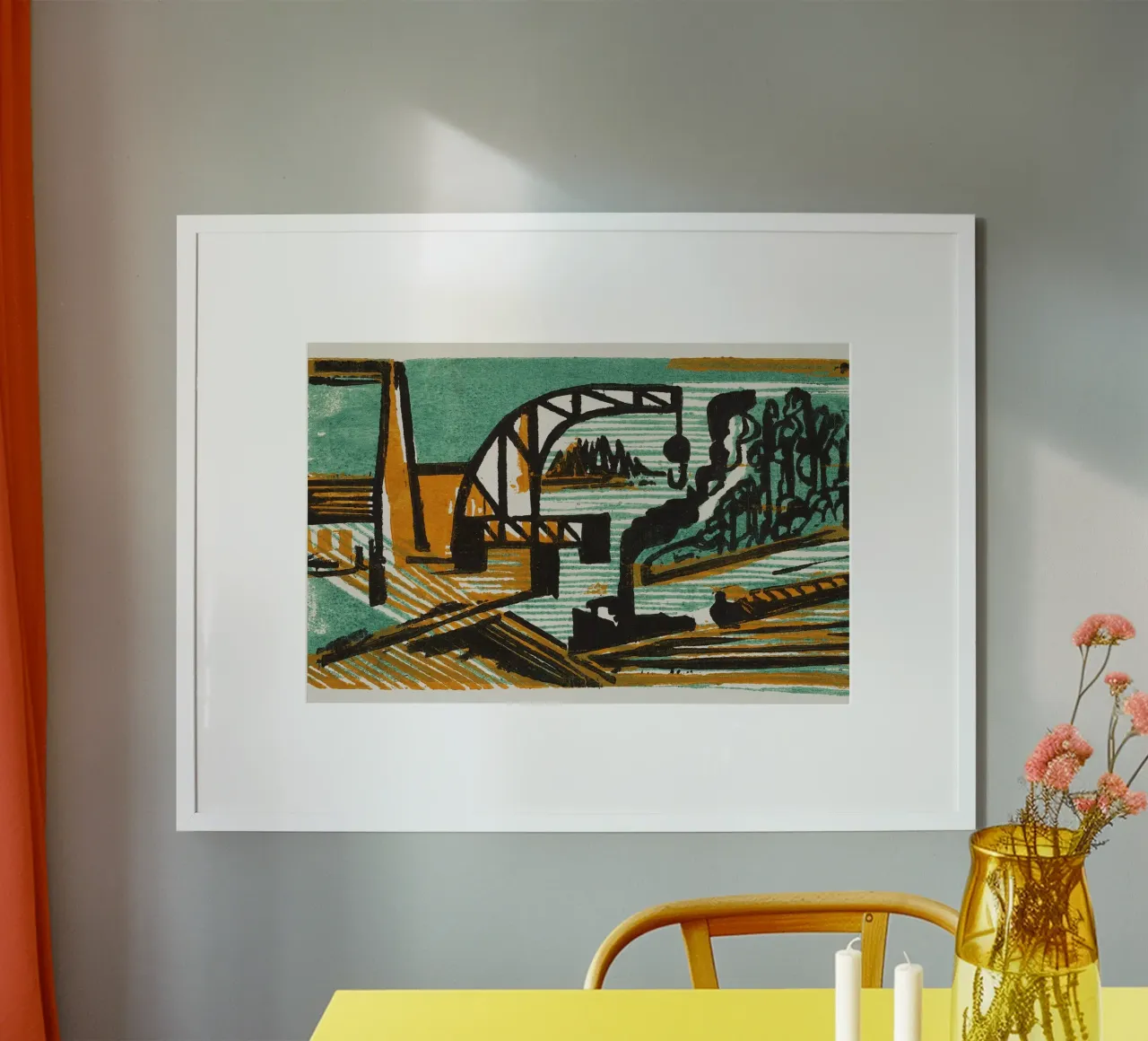 Ernst Ludwig Kirchner: fiume industriale, grassetto tedesco espresso poster da NorwesClub