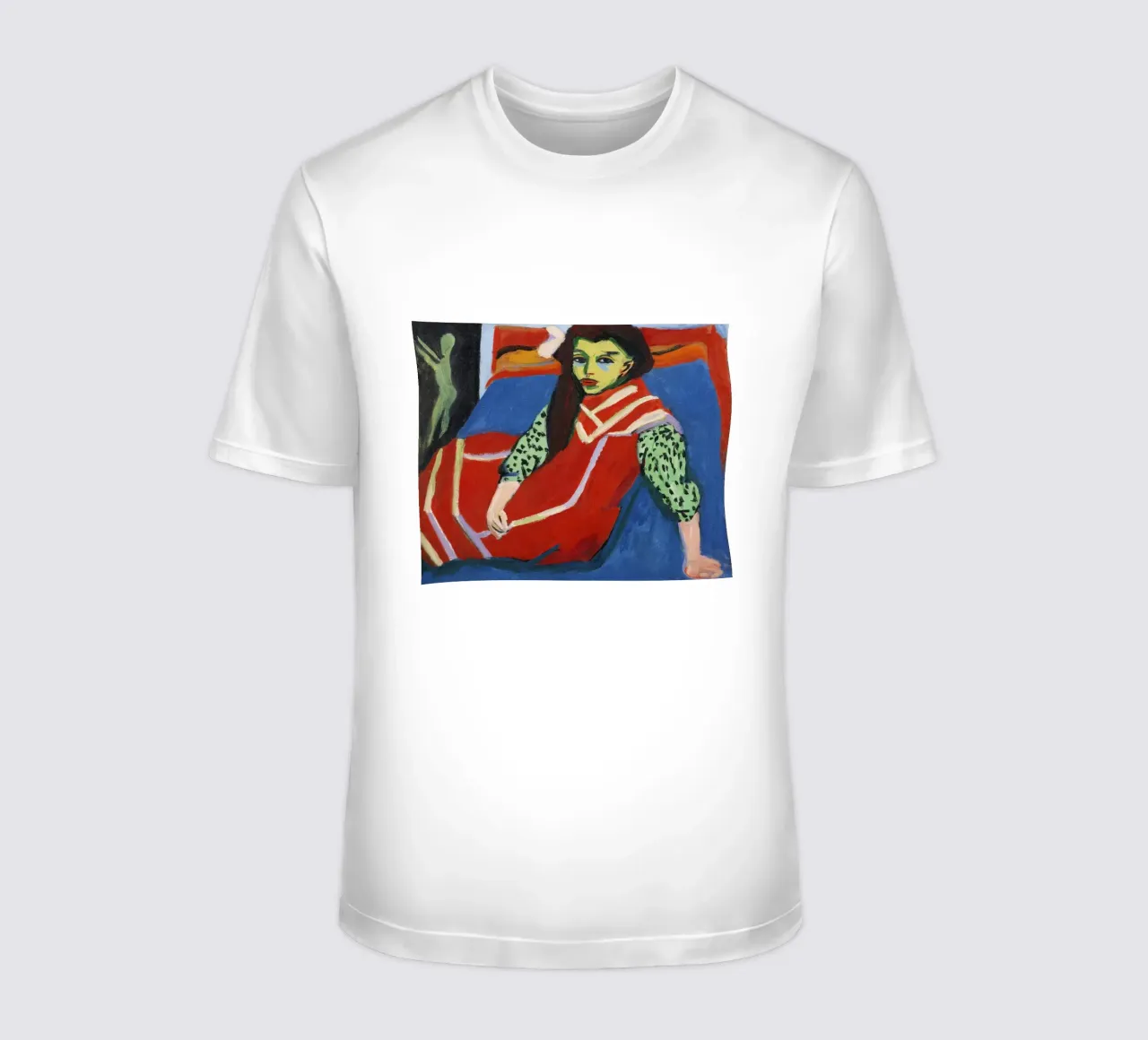 Ernst Ludwig Kirchner: Expressief portret, Gedurfde Duitse kunst t-shirt van NorwesClub