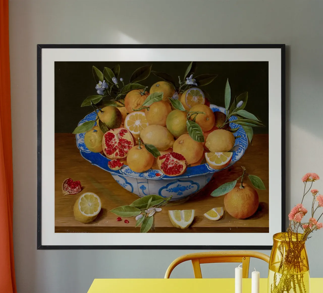 Natura morta di Hulsdonck: Secoli d'oro olandesi, Fruttoso, Grande Mulino poster con telaio in legno da NorwesClub