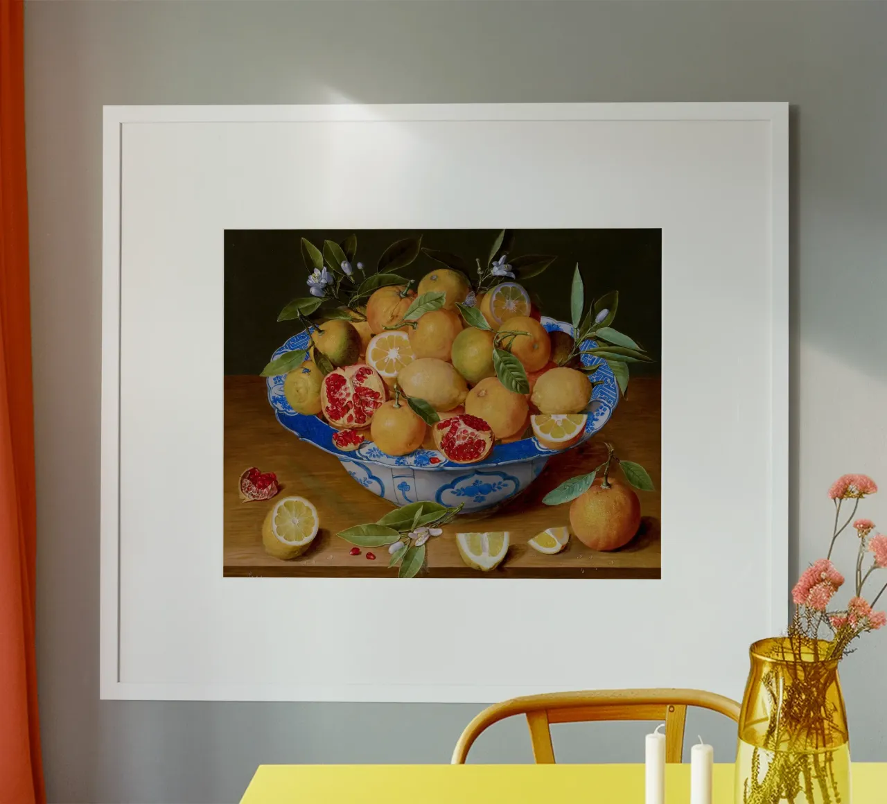 Natura morta di Hulsdonck: Secoli d'oro olandesi, Fruttoso, Grande Mulino poster con telaio in legno da NorwesClub