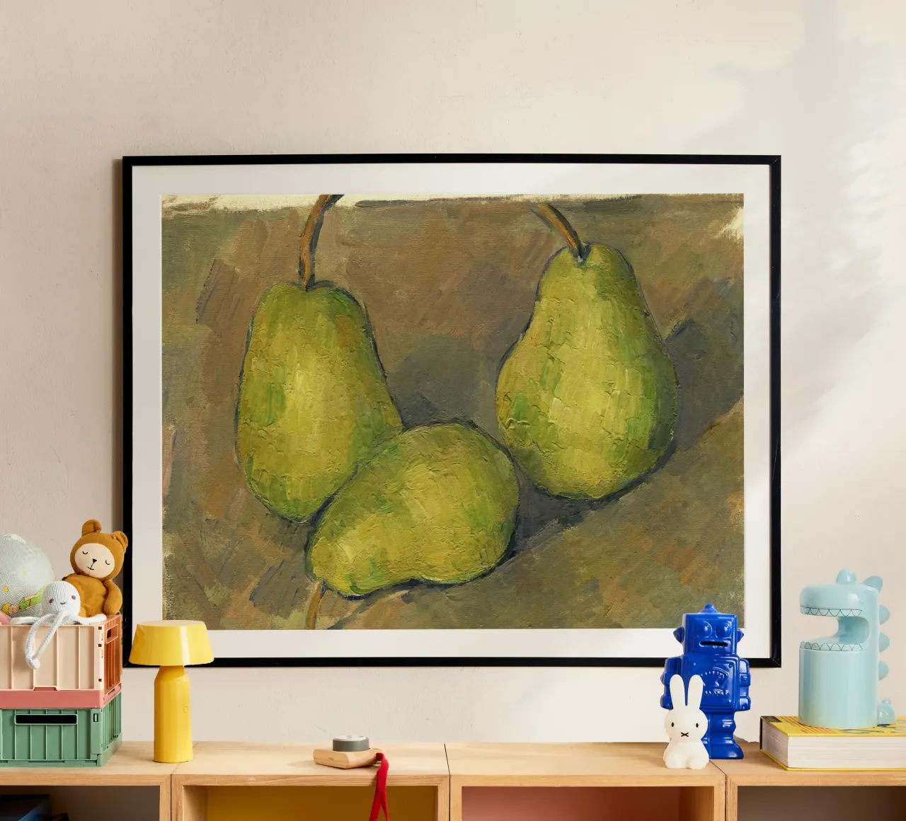Pere di Cézanne: Post-Impressionismo, Cubismo, Natura morta moderna poster con telaio in plastica da NorwesClub