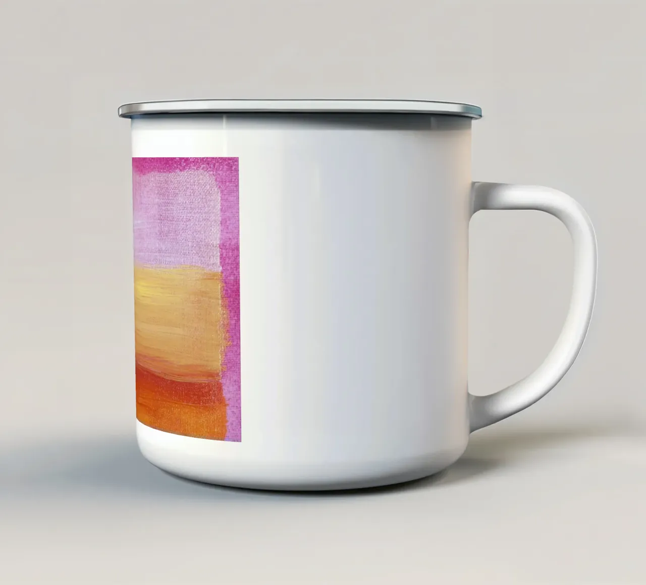 Rothko-esque Abstract: campo di colore rosa-arancio, moderno, Sere tazza in smalto da NorwesClub
