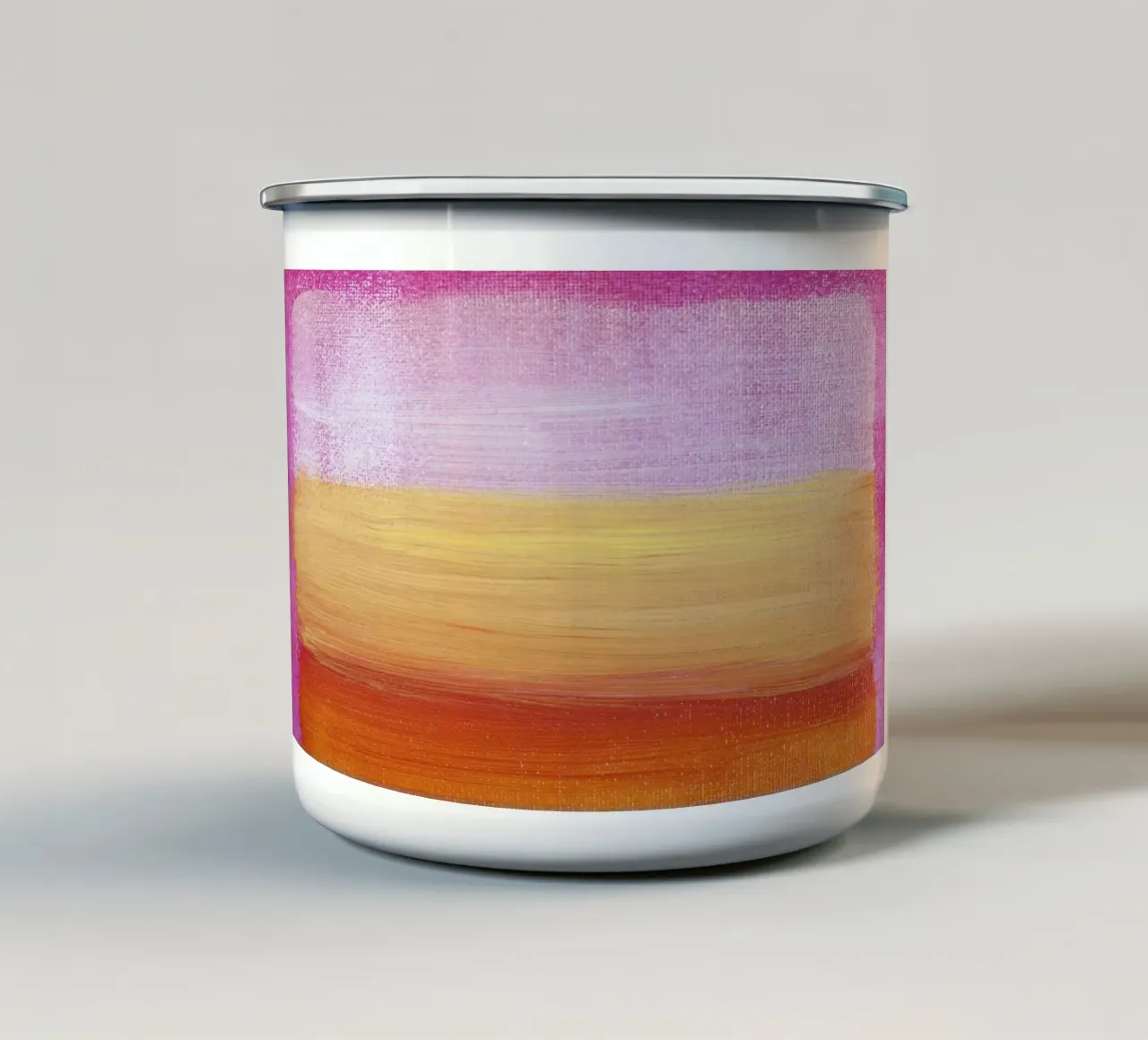 Rothko-esque Abstract: campo di colore rosa-arancio, moderno, Sere tazza in smalto da NorwesClub