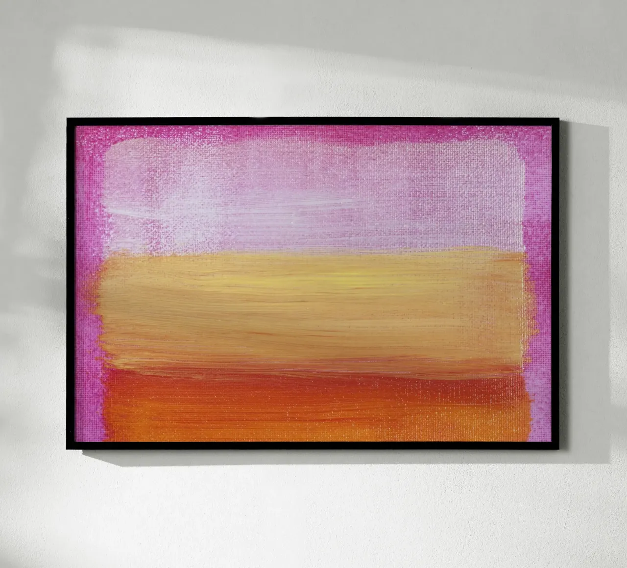 Rothko-esque Abstract: campo di colore rosa-arancio, moderno, Sere poster con telaio in plastica da NorwesClub