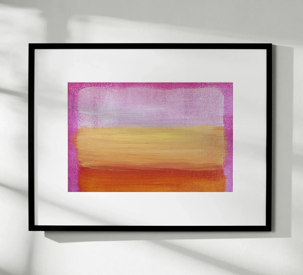 Rothko-esque Abstract: campo di colore rosa-arancio, moderno, Sere poster con telaio in plastica da NorwesClub