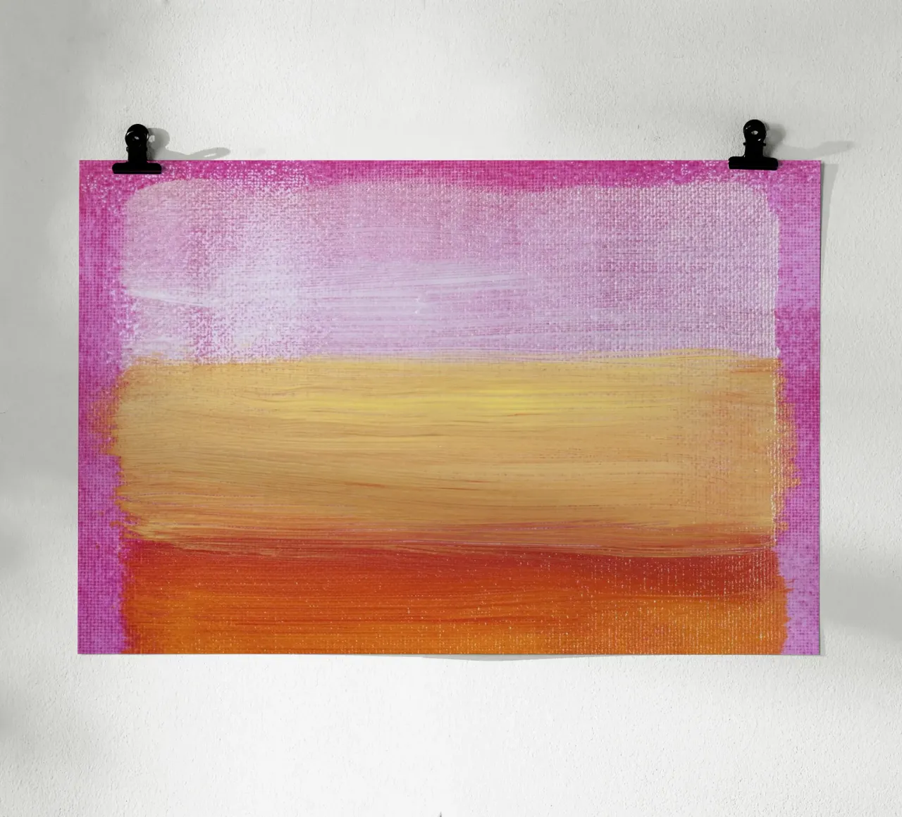 Rothko-esque Abstract: campo di colore rosa-arancio, moderno, Sere poster con telaio in plastica da NorwesClub